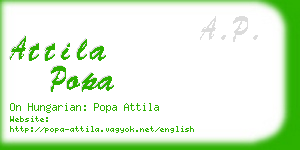 attila popa business card
